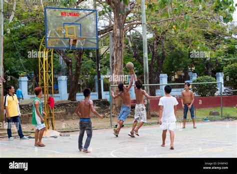 Playing Basketball in Puerto Princesa, Palawan, Philippines Stock Photo ...