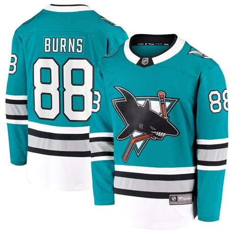 Men's San Jose Sharks Brent Burns Fanatics Branded Teal 30th ...