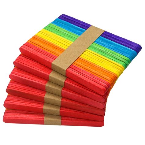 Buy WISYOK 240 Pcs Colored Popsicle Sticks for Crafts, 4.5 Inch Colored ...