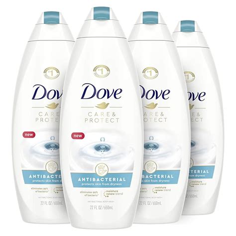 Dove Body Wash For All Skin Types Antibacterial Body Wash Protects from Dryness 22 oz 4 Count ...