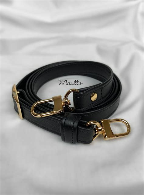 Black Leather Strap for Louis Vuitton (LV) Speedy, etc - 3/4" Wide - Top Handle to Crossbody ...