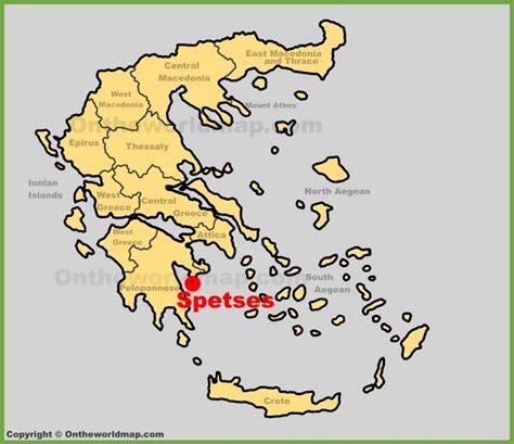 Spetses location on the Greece map - Ontheworldmap.com