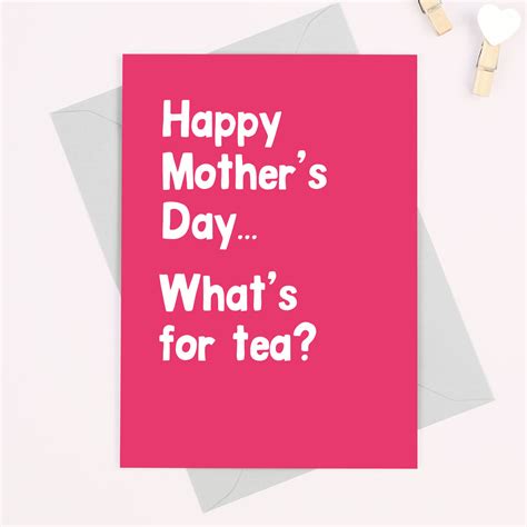 Funny 'What's for tea?' Mother's Day card | Wedding invitations and stationery