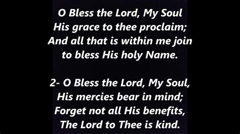 O BLESS THE LORD MY SOUL Hymn Lyrics Words best top popular favorite ...