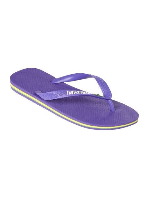 Havaianas White Logo Flag Flip Flops in Purple for Men | Lyst