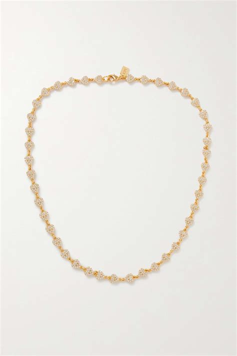 CRYSTAL HAZE JEWELRY Habibti gold-plated cubic zirconia necklace | NET-A-PORTER