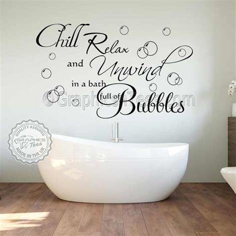 Chill Relax Unwind Bath Full of Bubbles Bathroom Wall Sticker Quote Decor Decal