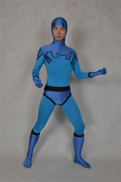 Blue Beetle Ted Kord Version Spandex Superhero Costume Halloween ...