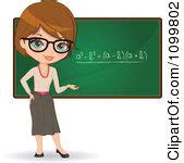 Clipart Friendly Brunette Female Math Teacher With Glasses Presenting A ...