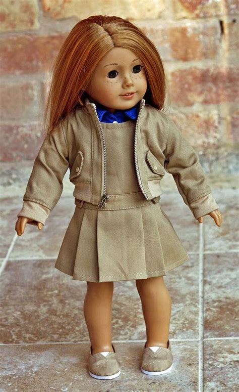 American Girl, 18" doll School Uniform - Khaki Bomber Jacket | Doll clothes american girl ...