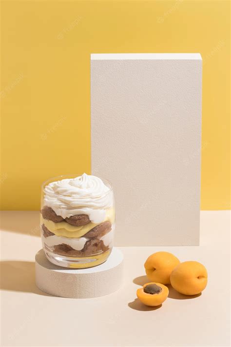 Free Photo | Cake in a glass arrangement with copy space