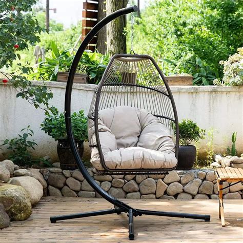 Hanging Flower Chair, Outdoor Rattan Hammock Chair - Tongdi