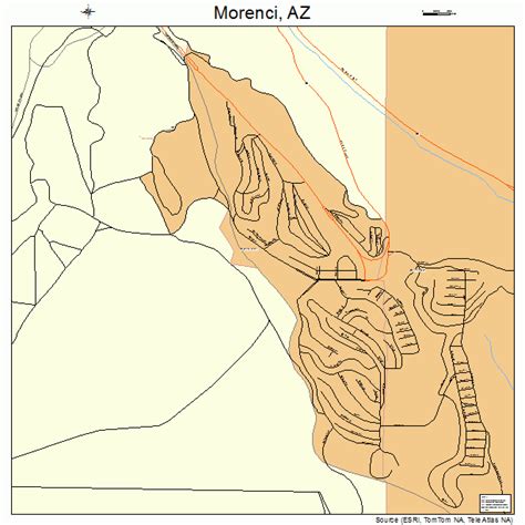 Morenci Arizona Street Map 0447610