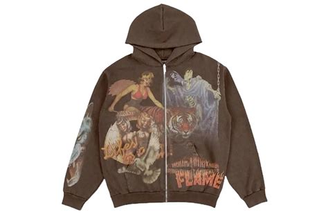 Travis Scott Utopia Circus Maximus 2023 Tour Zip-Up Hoodie Brown Hombre ...