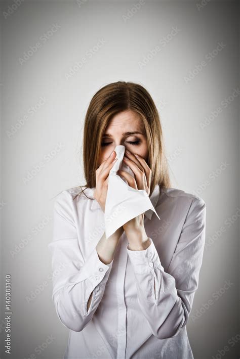 Sneeze and allergy concept. Stock Photo | Adobe Stock