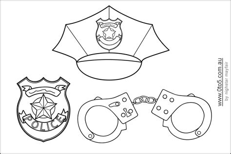 Police Hat Coloring Page Outline Coloring Pages