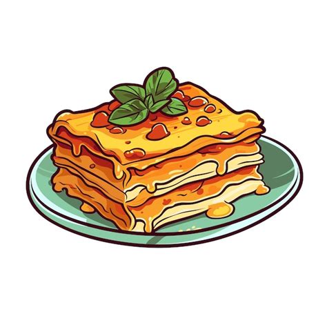 Premium Vector | Lasagna italy foodcartoon vector illustrator