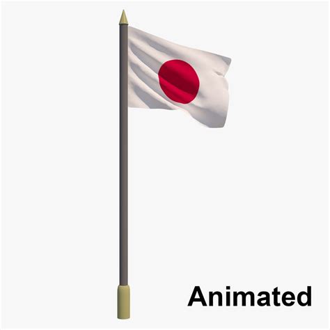 3D flag japan - animation model - TurboSquid 1189899