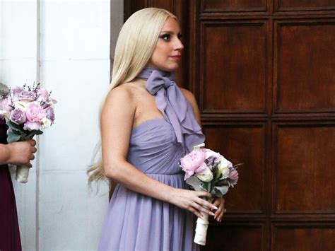 Lady Gaga Was a Bridesmaid This Weekend and Wore a Pretty Purple Dress