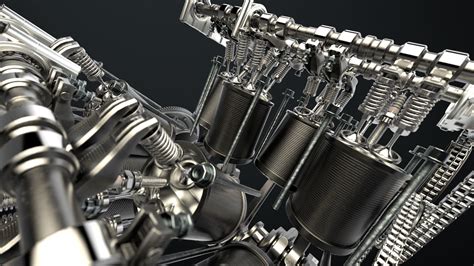 W8 Engine Working Animated 3D model animated rigged | CGTrader