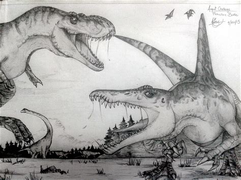 T-Rex vs Spinosaurus by mrASEC on DeviantArt