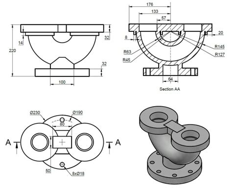 Provide 2D And 3D Drawing Of Mechanical Part | 3D & 2D Models Drawing