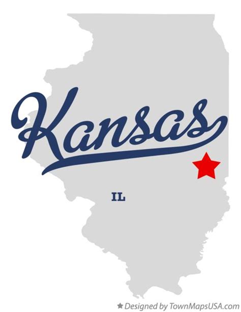 Map of Kansas, Edgar County, IL, Illinois