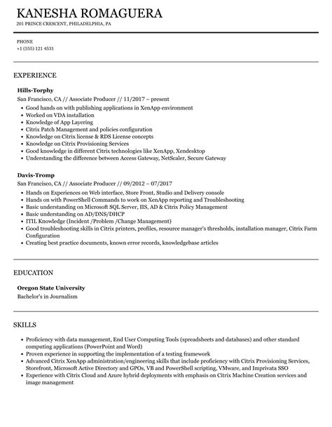 Associate Producer Resume Samples | Velvet Jobs