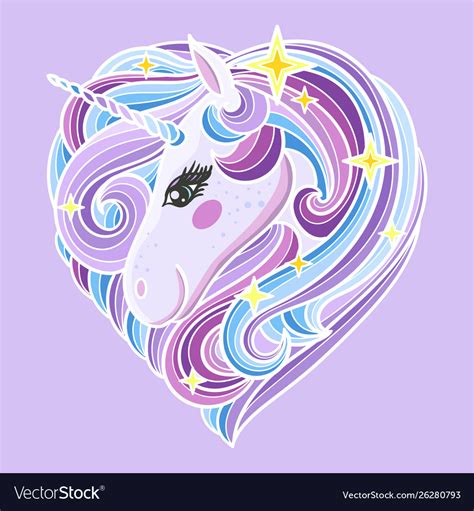 Cute rainbow unicorn with a long mane Royalty Free Vector