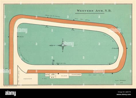 Western Ayr racecourse, Scotland. Moved 1907. BAYLES 1903 old antique map Stock Photo - Alamy