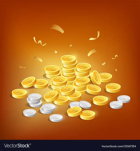 Money gold coins and silver coins concept design Vector Image