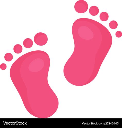 Cartoon baby footsteps footprint Royalty Free Vector Image