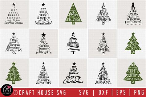 Christmas Tree Quotes SVG Bundle - Craft House SVG