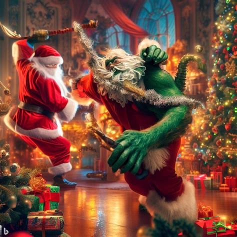 Santa vs. The Grinch Part 2 : r/imagecreator