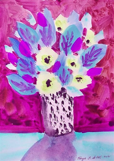 Whimsical Flower Paintings with Unloved Art Supplies | Tanya J. De Wet | Skillshare