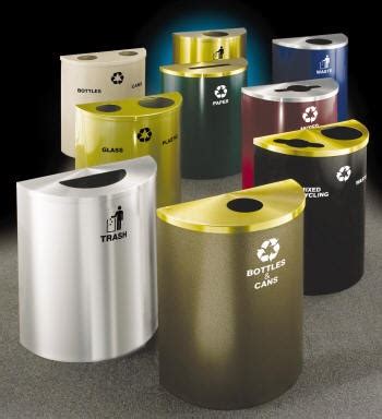 Half Round Recycling Receptacles | 18” & 24” Wide Recycling Containers