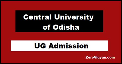 Central University of Odisha UG Admission 2022-23: Dates, Application ...