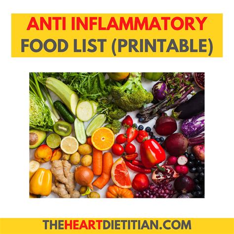 Anti Inflammatory Food List (PDF is FREE to download) - The Heart Dietitian