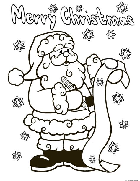 santa claus wish list printable christmas coloring pagesFree Printable Coloring Pages For Kids.