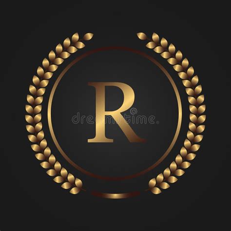 Letter R Logo Design Vector Dark Concept with Round Element . Beautiful ...