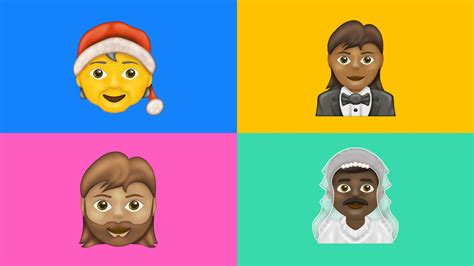 Gender-Inclusive Emoji, Including Bearded Woman and Man in Wedding ...