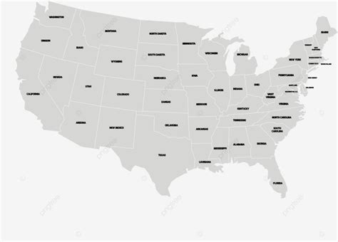 United States Of America Map Featuring State Names In Vector Format ...