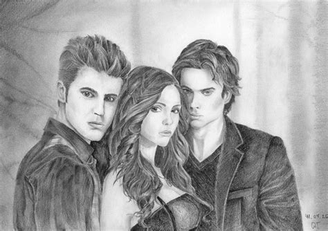 Vampire Diaries ( my very first drawing of them) by vilcsibe on DeviantArt