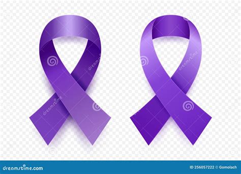 Vector 3d Realistic Purple Ribbon Set. Pancreatic Cancer Awareness ...