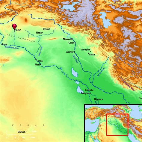 Bible Map: Paddan-aram (Haran)