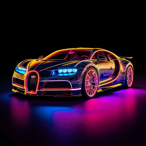 Bugatti Chiron Neon Art Digital Download PNG File - Etsy