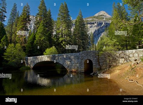 Stoneman Bridge over Merced River, Yosemite Valley, Yosemite National Park, California, USA ...