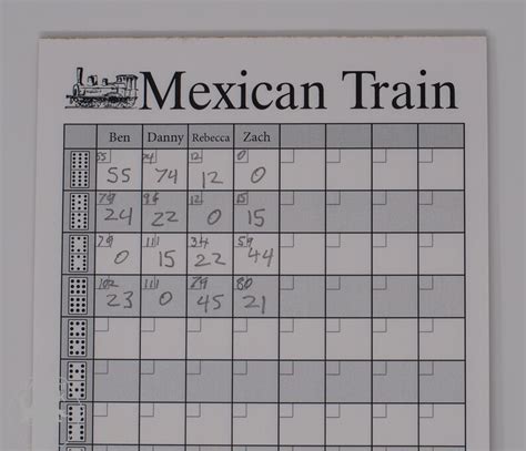 Mexican Train Domino Scorecard Printable