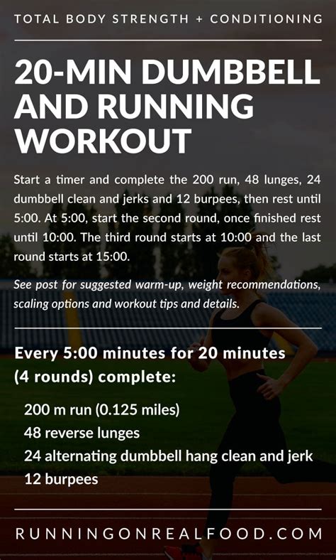 20-Minute Dumbbell and Running Workout - Running on Real Food