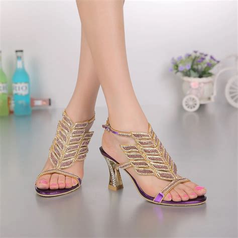 2019 New Women Wedding Party comfortable Shoes Sandals Fashion Sexy luxury Rhinestone Evening ...